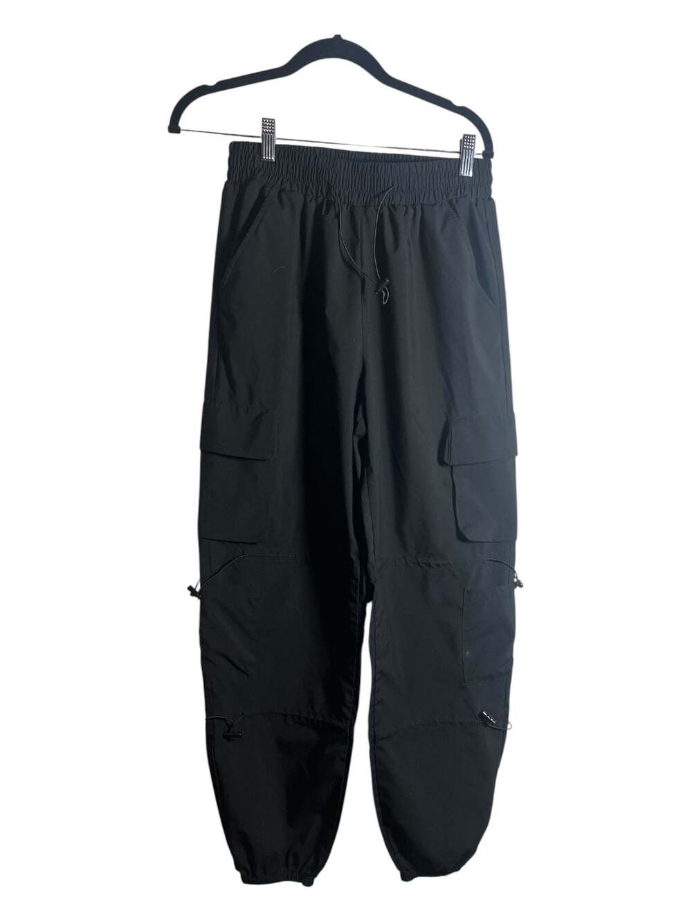 Avia Women's Black Utility Cargo Jogger Pants With Drawstring size M